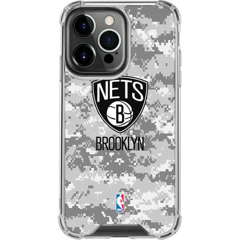 NBA Brooklyn Nets Digi Camo iPhone 15 Pro Clear Case